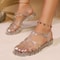 Womens Summer PVC Fashion Hollow Out Beach Sandals, Casual Flat Slip-On Shoes for Outdoor & Everyday Wear