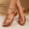 Womens Summer PVC Fashion Hollow Out Beach Sandals, Casual Flat Slip-On Shoes for Outdoor & Everyday Wear
