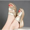 Ladies Glitter PU Wedges Shoes New Women Summer Slippers Comfortable Platform Casual Slingbacks Sandals Stylish Footwear