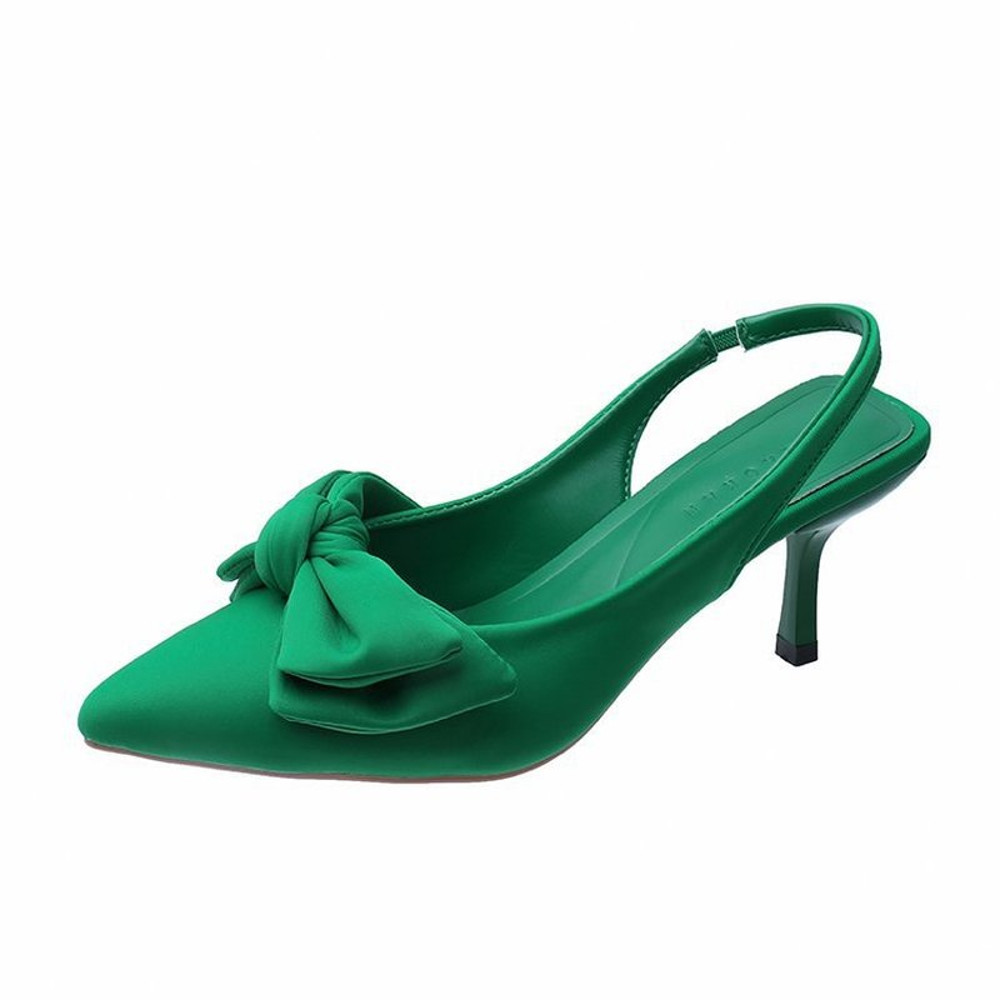 Womens Comfort Sandals Stiletto Heels With Bow Tie Summer Shoes Low Pointed High Heels Elegant Desi 3