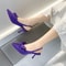 Womens Comfort Sandals Stiletto Heels With Bow Tie Summer Shoes Low Pointed High Heels Elegant Desi