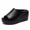 Womens Summer Platform Wedge Slippers Peep Toe Slides Ladies Casual Outdoor Solid Shoes 6