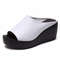 Womens Summer Platform Wedge Slippers Peep Toe Slides Ladies Casual Outdoor Solid Shoes 7