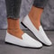 Womens Solid Color Square Toe Mesh Loafers Soft Bottom Knit Ballet Flats Shallow Slip On Casual Com 2