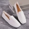 Womens Solid Color Square Toe Mesh Loafers Soft Bottom Knit Ballet Flats Shallow Slip On Casual Com 12