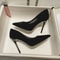 Elegant New Fashion Womens Shoes Sexy Black High Heels Sharp Pointed Suede Pumps Shallow Mouth Part 6