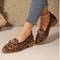Womens Spring Leopard Print Fashion Flats Soft Soled Mary Jane Loafers Shallow Party Shoes 4