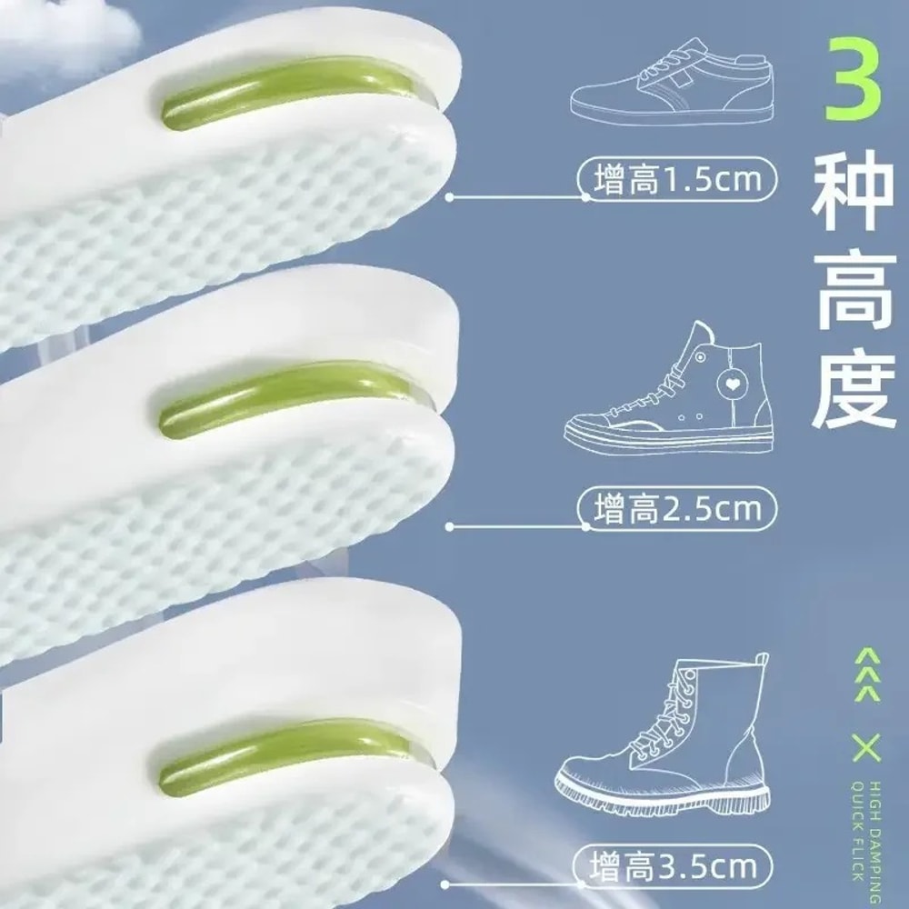 Sports Air Cushion Gel Insoles, Pair Comfortable Shoe Insoles for Men Women Shock Absorbing Pads