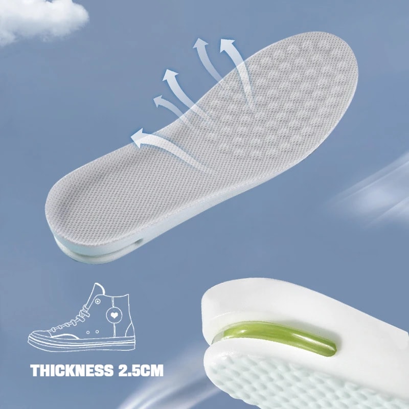 Sports Air Cushion Gel Insoles, Pair Comfortable Shoe Insoles for Men Women Shock Absorbing Pads