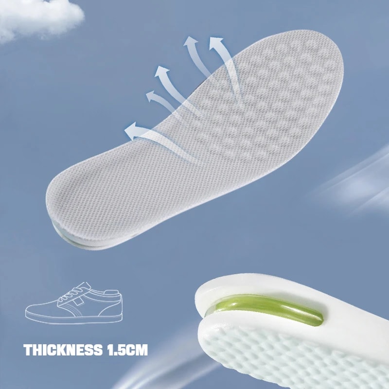 Sports Air Cushion Gel Insoles, Pair Comfortable Shoe Insoles for Men Women Shock Absorbing Pads
