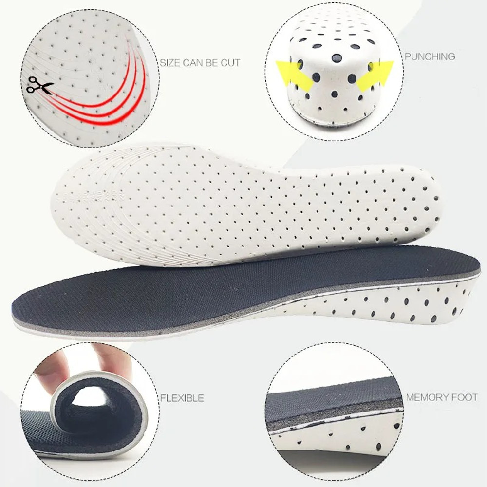 Height Increase Insoles Hard Breathable Memory Foam Heel Lifting Inserts Shoe Lifts Shoe Pads Eleva 1