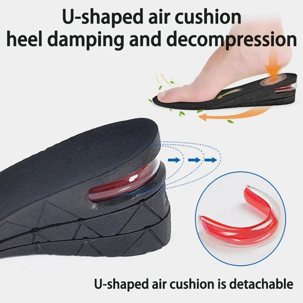 Adjustable Height Increase Insole with Air Cushion, Elevator Shoe Lifts Kit Inserts Shock Absorbing Insoles