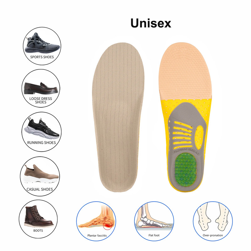 Orthopedic Orthotic Gel Insoles Arch Support Shoe Insert For Flat Foot Pain Relief Plantar Fasciit 4