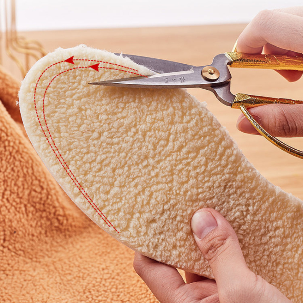 Winter Natural Lamb Fleece Insoles For Men Women Soft Wool Thicken Shoepad Cashmere Insert Thermal 2