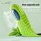 Green PU Memory Foam Sports Shock Absorption Insole with Breathable Orthopedic Arch Support Shoes Pad for Men and Women