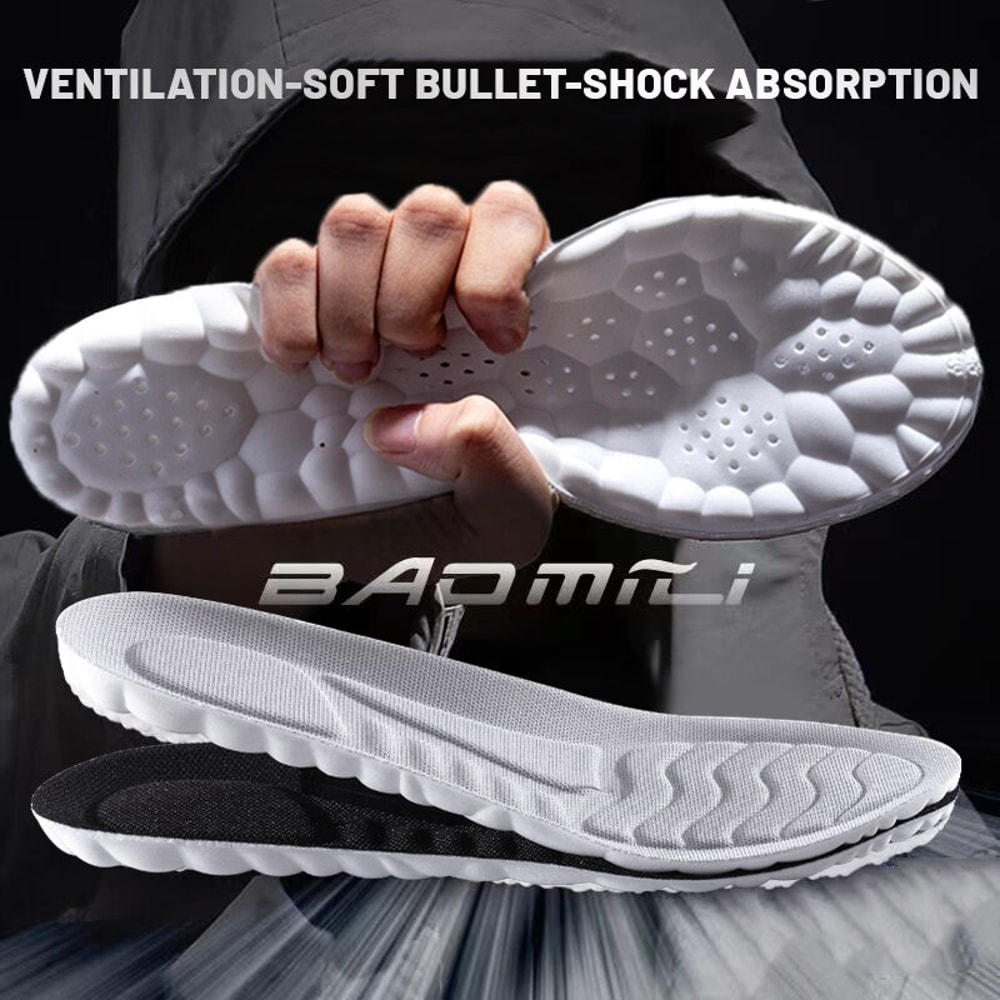 PU Soft 5D Sports Insoles for Shoes with Breathable Shock Absorption, Orthopedic Arch Support Running Insole for Comfort