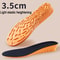 Mens Invisible Height Increase Sport Insoles with Orange EVA Memory Foam Shoe Sole Pad for Comfortable Breathable Foot