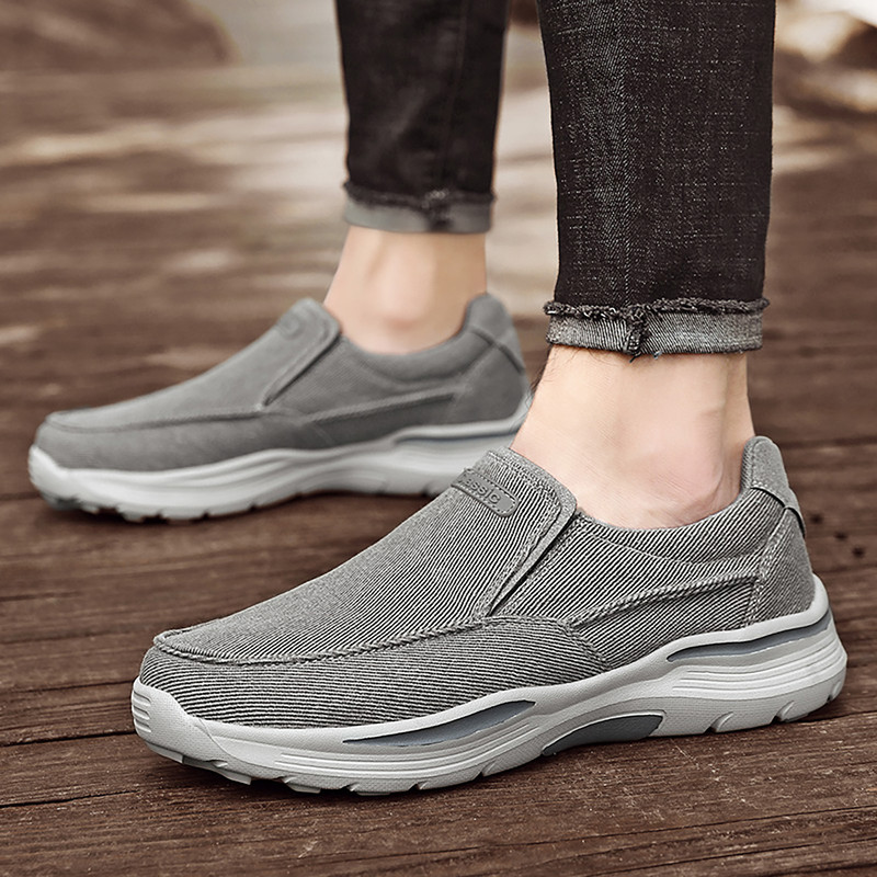 Mens Casual Shoes Canvas Breathable Loafers Comfortable Outdoor Walking Sneakers Classic Loafers Fo 2