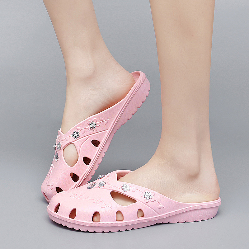 Women Jelly Slippers Fashion Breathable Outdoor Platform Slippers Baotou Roma Hole Shoes For Indoor 0