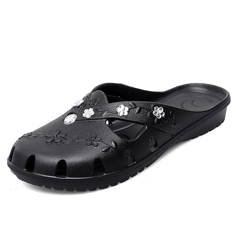 Women Jelly Slippers Fashion Breathable Outdoor Platform Slippers Baotou Roma Hole Shoes For Indoor 6