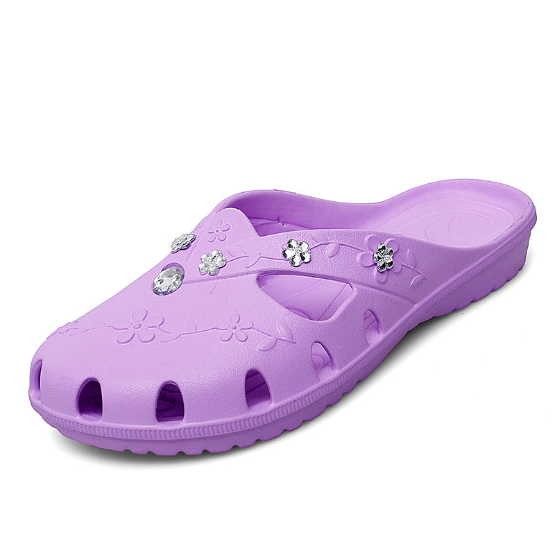 Women Jelly Slippers Fashion Breathable Outdoor Platform Slippers Baotou Roma Hole Shoes For Indoor 8