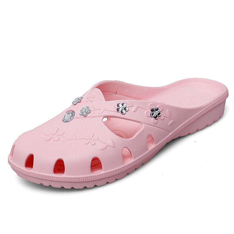 Women Jelly Slippers Fashion Breathable Outdoor Platform Slippers Baotou Roma Hole Shoes For Indoor 9