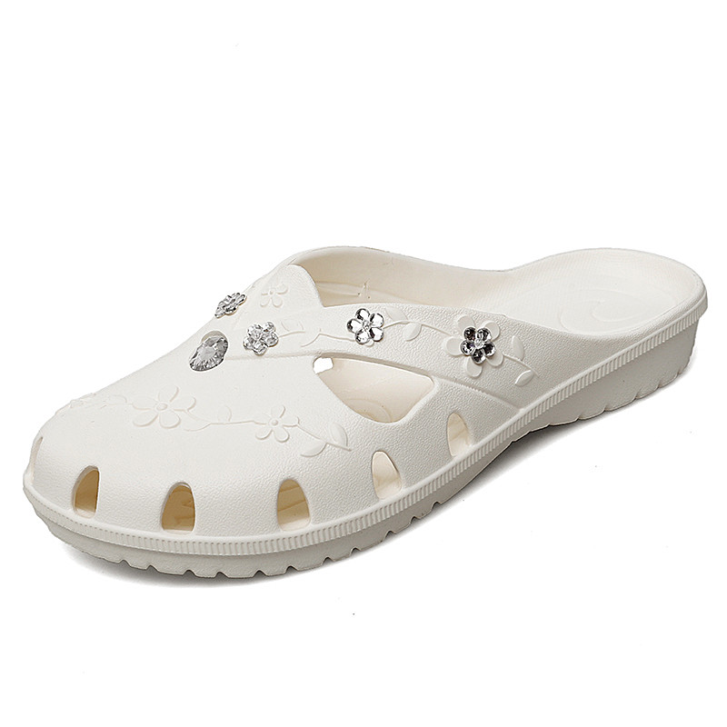 Women Jelly Slippers Fashion Breathable Outdoor Platform Slippers Baotou Roma Hole Shoes For Indoor 7