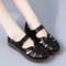 Summer Women Sandals Comfortable Ladies Girls Ankle Hollow Round Toe Sandals Soft Beach Sole Casual 6