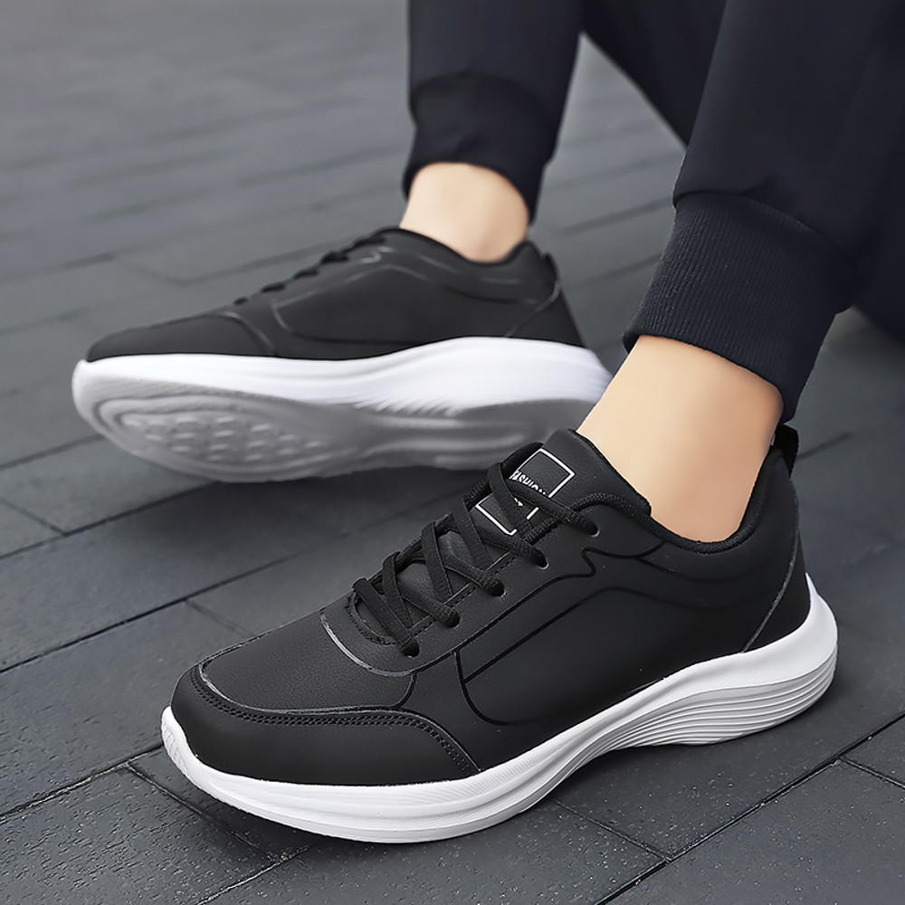 Mens Casual Sneakers New Fashion PU Jogging Training Shoes Comfortable Outdoor HighQuality Mens Sho 0