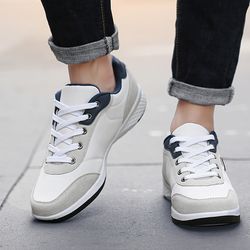 fashion men pu leather shoes sneakers, breathable casual shoes, trend male footwear, non-slip leisure sneakers