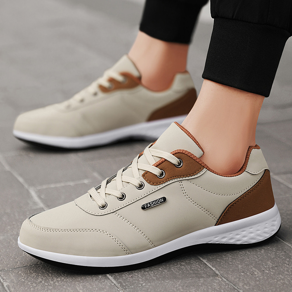 Fashion Men PU Leather Shoes Sneakers Breathable Casual Shoes Trend Male Footwear NonSlip Leisure S 2