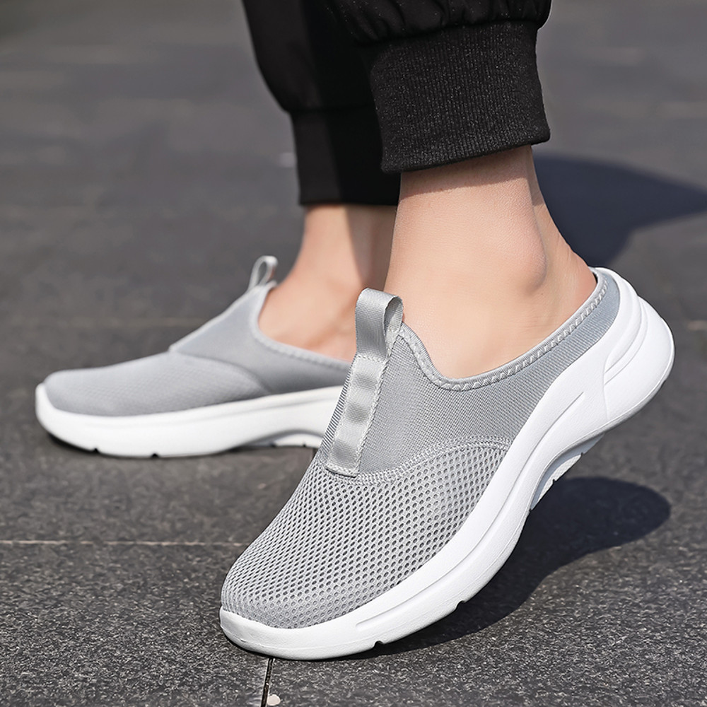 Breathable Men Flat Slip-On Half Slippers Running Shoes, Comfortable Sport Shoes Lightweight Walking Sneakers