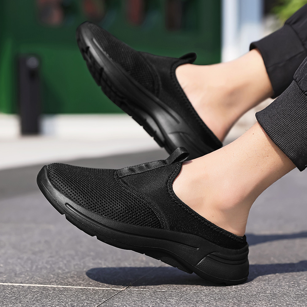 Breathable Men Flat Slip-On Half Slippers Running Shoes, Comfortable Sport Shoes Lightweight Walking Sneakers
