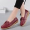 Genuine Leather New Woman Flats Shoes Ballet Flat Sneakers Soft Moccasins Ladies Boat Ballerina Esp 9