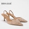 Mesh Embroidered Flowers High Heels Sandals Women Sexy Slingback Pointed Toe Pumps Summer Dress Sho 7