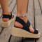 Summer Womens Light Weight Wedge Sandals Open Toe Platform Thick Soled Slingback Shoes With Back St 4