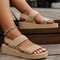 Summer Womens Light Weight Wedge Sandals Open Toe Platform Thick Soled Slingback Shoes With Back St 0