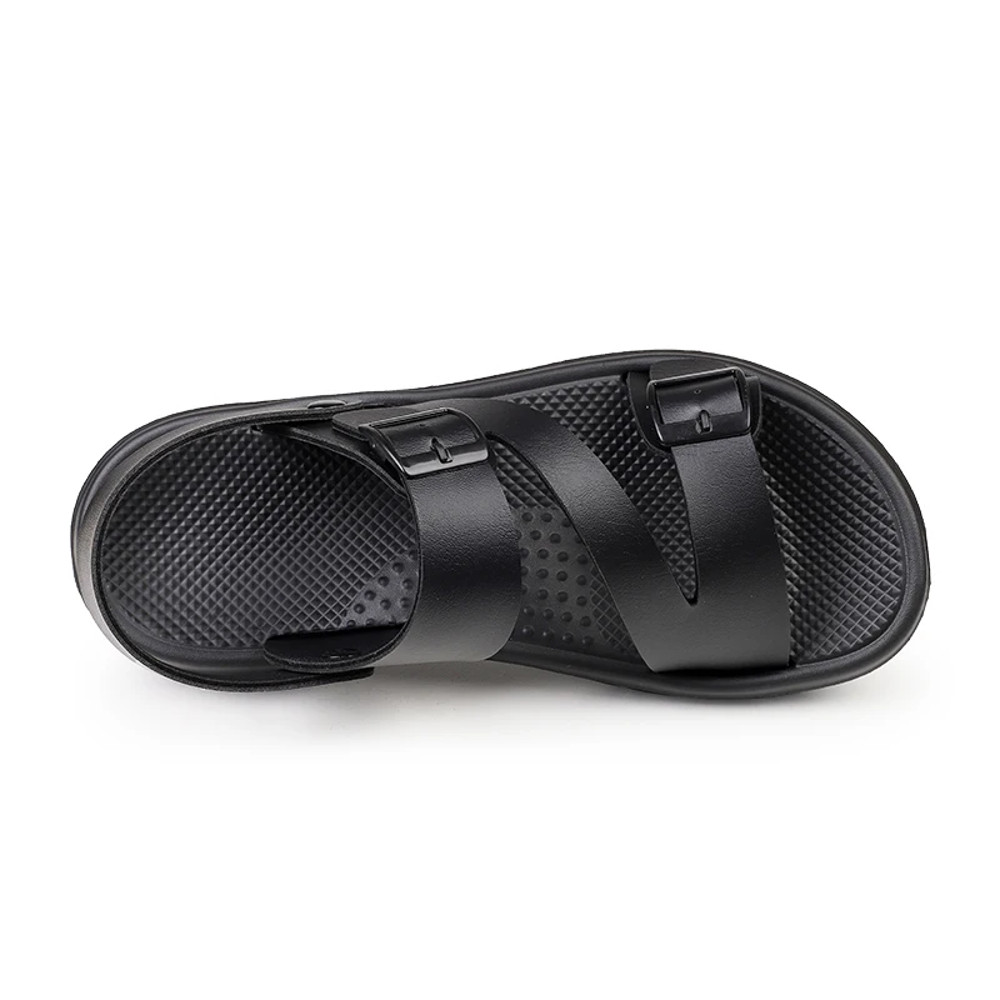 Mens Summer Sandals Outdoor Casual Sport Slippers, PU Leather Roman Flip-Flops, Non-Slip Breathable Garden Shoes