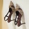 Elegant Womens Baotou Sandals for Spring, Pointed Head, Shallow Mouth High Heels with Metal Buckle, Anti-Slip