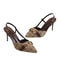 Elegant Womens Baotou Sandals for Spring, Pointed Head, Shallow Mouth High Heels with Metal Buckle, Anti-Slip
