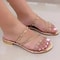 Womens Summer Fashion Flat Sandals Casual Rivet Slippers With Large Chain Design Simple Chic Shoes 0