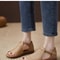 Handmade Retro Cowhide Flat Sandals Rome Style Womens Casual Shoes Fish Mouth Leather Sandals With 5