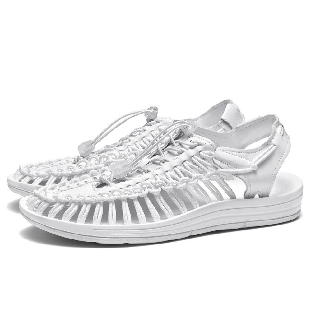 Fashion Handmade Weaving Design Summer Men Sandals Outdoor Couples Sandals Breathable Casual Flat B 13