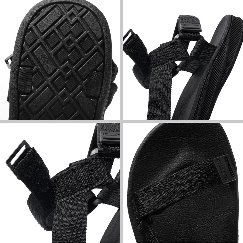 Mens Black Arch Support Outdoor Casual Sandals AntiSlip Breathable Summer Sports Sandals For Beach 1