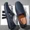 Mens Hollowed Out Leather Loafers Summer Casual Shoes Hand Sewn Driving Shoes Luxo Facon Style Foot 9