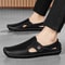 Mens Hollowed Out Leather Loafers Summer Casual Shoes Hand Sewn Driving Shoes Luxo Facon Style Foot 0
