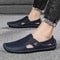 Mens Hollowed Out Leather Loafers Summer Casual Shoes Hand Sewn Driving Shoes Luxo Facon Style Foot 8