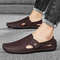 Mens Hollowed Out Leather Loafers Summer Casual Shoes Hand Sewn Driving Shoes Luxo Facon Style Foot 4