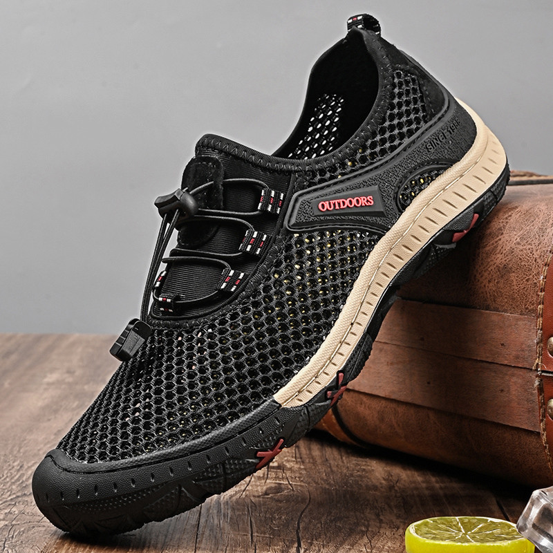 Breathable Outdoor Mesh Men Sneakers, Slip On Loafers, Lightweight Summer Casual Shoes for Men, Comfortable Hiking