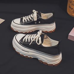 casual canvas sneakers for women, womens shoes spring and summer new breathable high platform woman tennis shoes